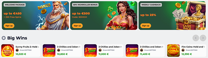 nomaspin casino zonder cruks homepage screenshot, source: nomaspin.com